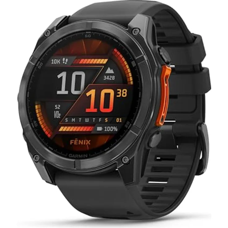 Garmin fēnix 8 51mm, Multisport-Smartwatch mit AMOLED Display, Taschenlampe, TOPO-Karten, Telefonie, Music Pay - Schwarz