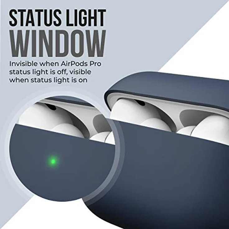 KeyBudz AirPods Pro Hülle Hybrid Shell Serie mit Schlüsselanhänger, dreilagiger Schutz, staubabweisend (blau) – Bild 5