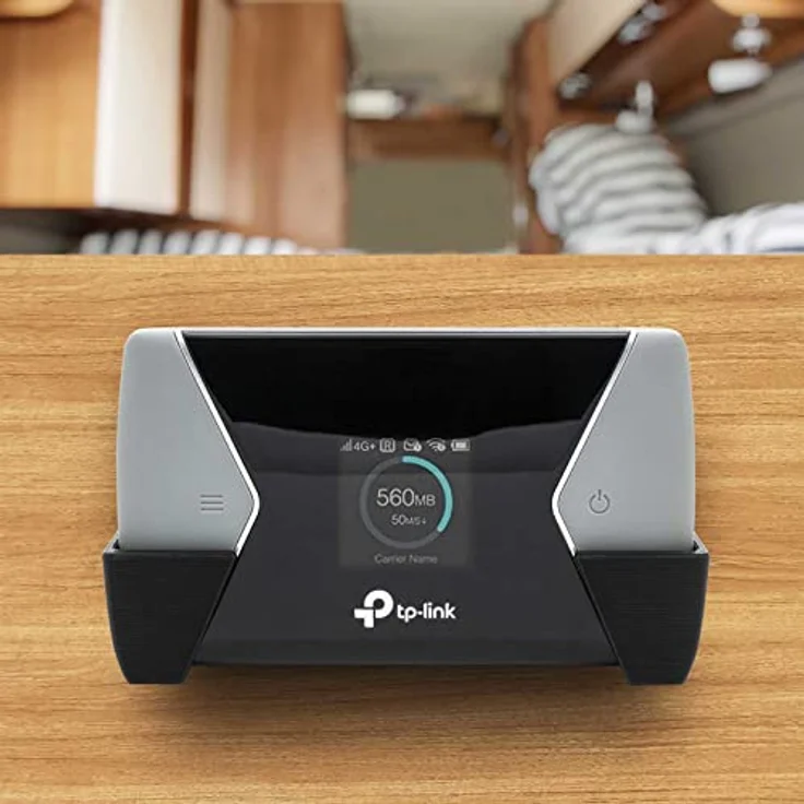 Mobilefox Wandhalterung für TP-Link M7450 M7650, kompatible Wandhalterung aus Kunststoff in Schwarz, mit Klebefixierung, Made in Germany – Bild 3