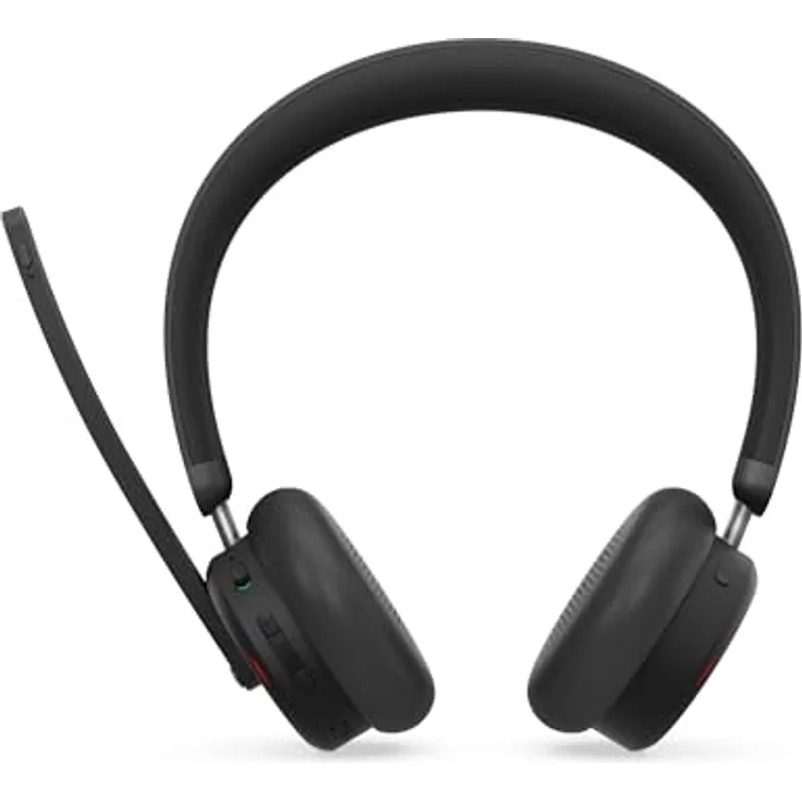 Lenovo 6550, On-Ear Bluetooth Headset mit ANC, kabellos, Schwarz, integrierte Mikrofone mit Geräuschunterdrückung, 60 Stunden Akkulaufzeit