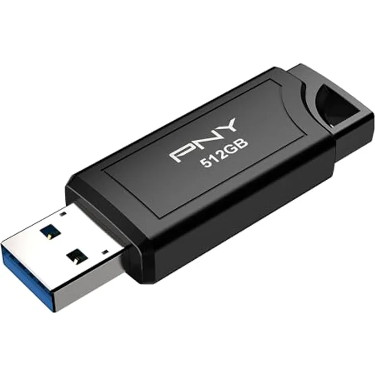 PNY Pro Elite V3 USB 3.2, USB Stick mit 512 GB, hohe Übertragungsraten bis zu 1000 MB/s, Metallgehäuse, schwarz