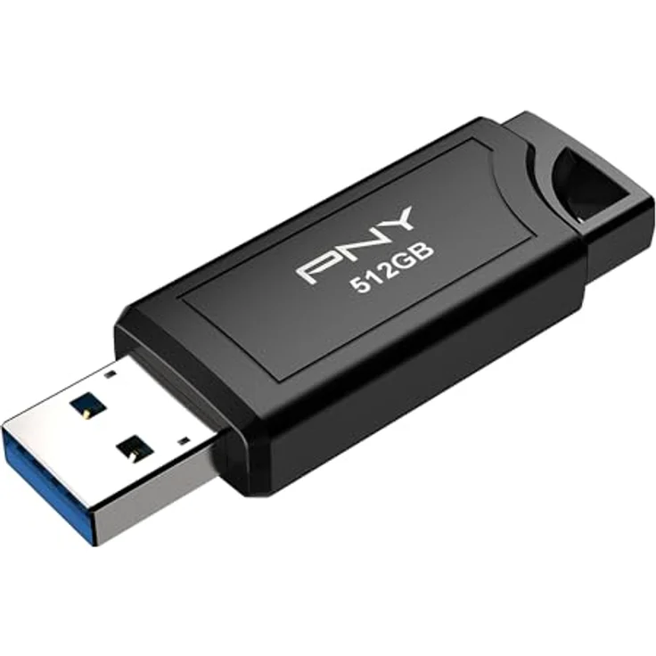 PNY Pro Elite V3 USB 3.2, USB Stick mit 512 GB, hohe Übertragungsraten bis zu 1000 MB/s, Metallgehäuse, schwarz – Bild 1