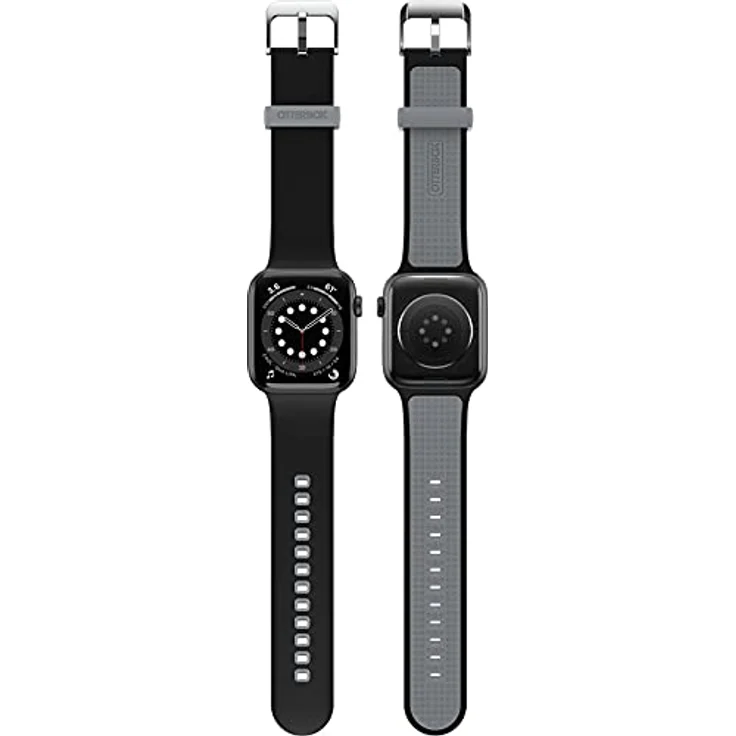 OtterBox All Day Uhrenarmband für Apple Watch Series 9/8/7/6/SE 2. gen/SE 1. gen/5/4/3-42mm/44mm/45mm, Weiches, Angenehmes und Strapazierfähiges Silikonband für Apple Watch, Autobahn Black – Bild 4