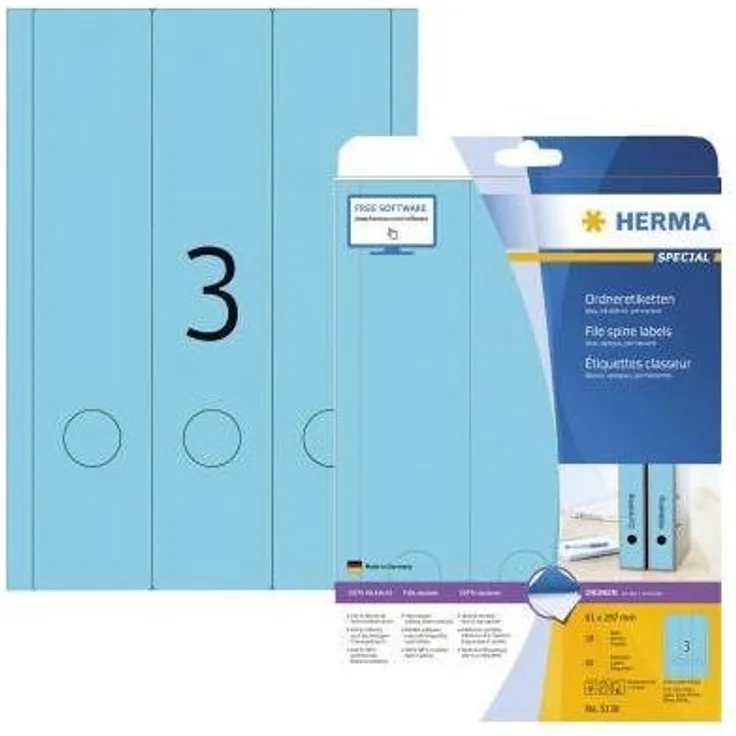 HERMA Aktenordner Ordnerrückenetikett SPECIAL breit/lang 61 x 297 mm, hoher Weißgrad, sicher haftend