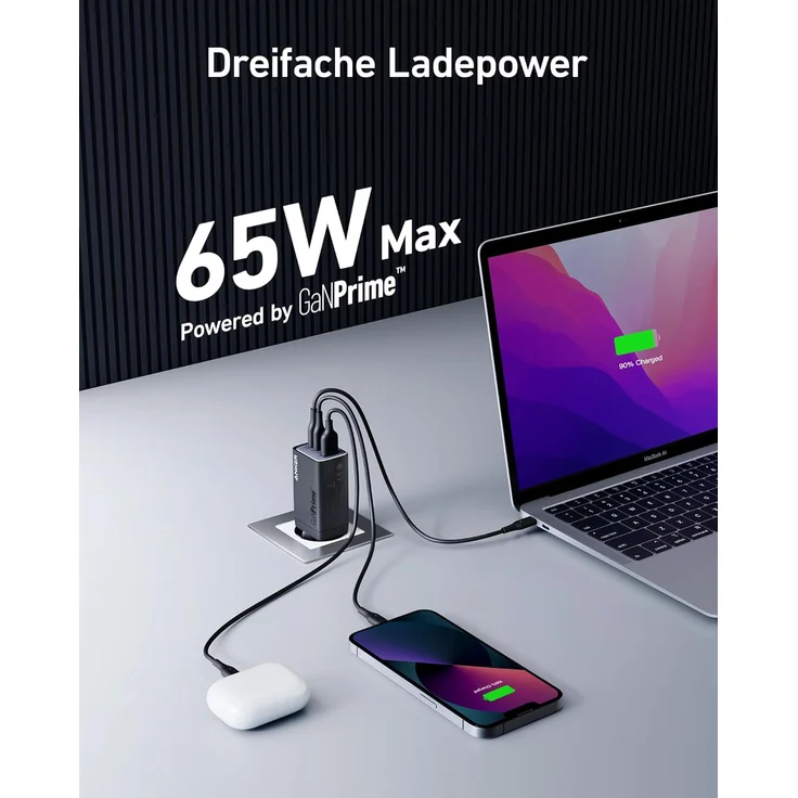 Anker 735 Charger (GaNPrime 65 W), schwarz (A2668311) – Bild 2