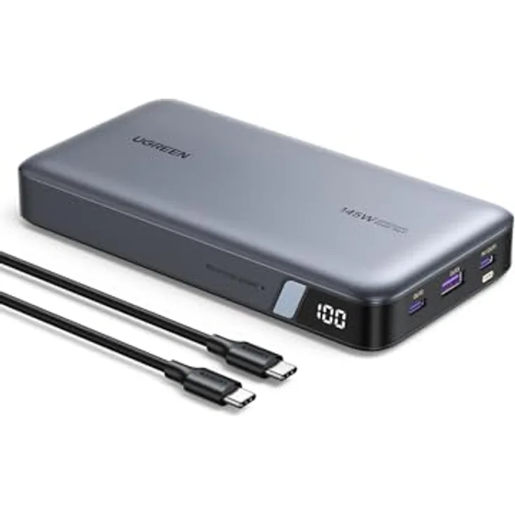 UGREEN Nexode 140W Power Bank 145W Max 25000mAh externer Akku mit 3 Anschlüsse USB C Powerbank mit Digitales Display, kompatibel mit MacBook Pro/Air, iPhone 15 Pro Max/Pro/15, Galaxy S23 Ultra, Dell