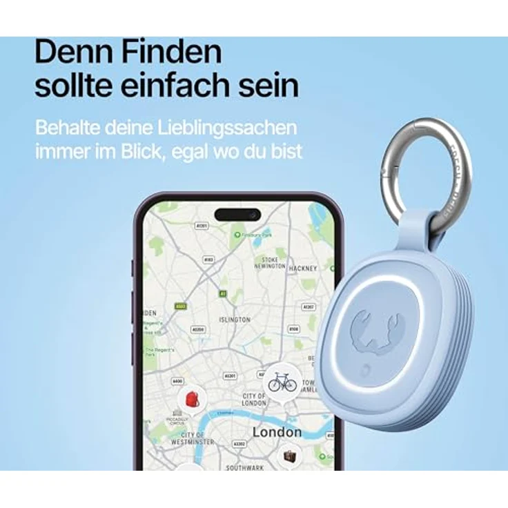 Fresh n Rebel Smart Finder 2, Schlüsselfinder mit IPX7 Schutz, LED und CR-2032 Batterie, Blau – Bild 2