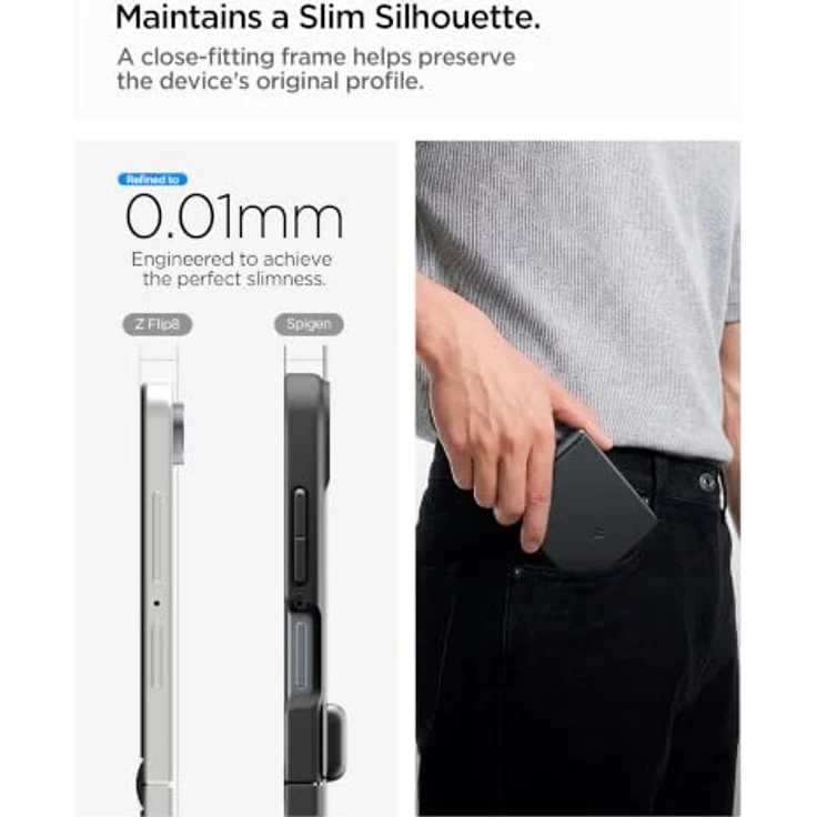 Spigen Air Fit Pro MagSafe, schwarze Handyhülle für Samsung Galaxy Z Flip8 mit vollständiger Scharnierabdeckung und kabelloser Ladeunterstützung – Bild 5