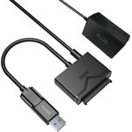 BENFEI USB 3.0 auf SATA Adapter, 2-in-1 Festplattenadapter für 2,5 Zoll / 3,5 Zoll HDD/SSD mit 12V/2A Netzadapter, unterstützt UASP, Plug-and-Play