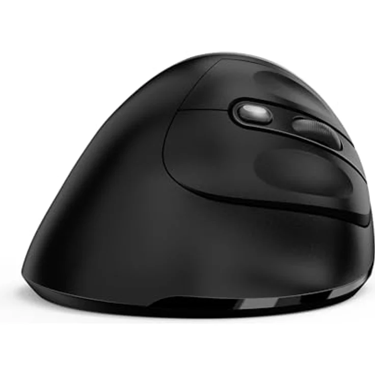 Genius Ergo 8250S, Ergonomische kabellose USB-Maus mit optischem Sensor und 1600 dpi, schwarz-silber – Bild 4