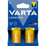 VARTA Alkaline Batterie Longlife Baby (C/LR14), 2 Stück, langlebige Premium Batterien für Geräte mit niedrigem Energiebedarf