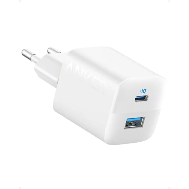 Anker USB C 323 Ladegerät (33 W), Kompakt, 2 Anschlüsse für iPhone 15 / 15 Plus / 15 Pro / 15 Pro Max / 14 / 13, Pixel, Galaxy, iPad / iPad Mini - Weiß – Bild 1