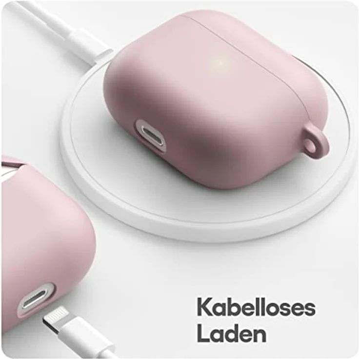KeyBudz Kopfhörer-Schutzhülle Hybrid Shell für AirPods 3, stoßfest, kratzfest, rosa – Bild 5