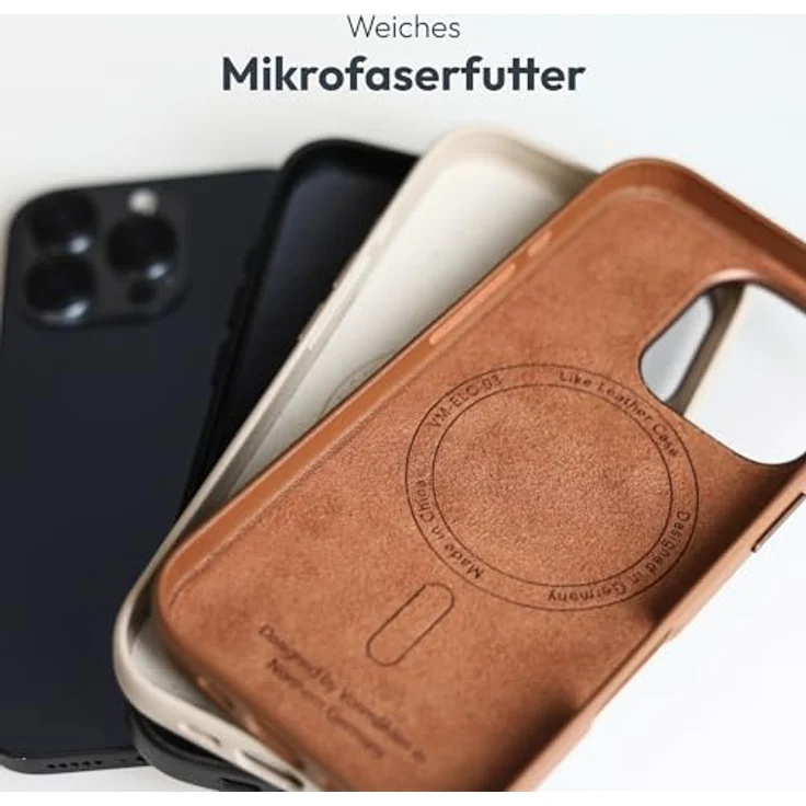 VONMÄHLEN Like Leather Case für iPhone 17 Pro Max, vegane Lederhülle mit MagSafe-Kompatibilität, schwarz – Bild 5