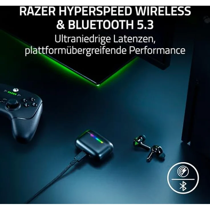 RAZER Hammerhead V3 X HS Xbox, In-ear Wireless Gaming Headset mit Bluetooth, schwarz – Bild 2