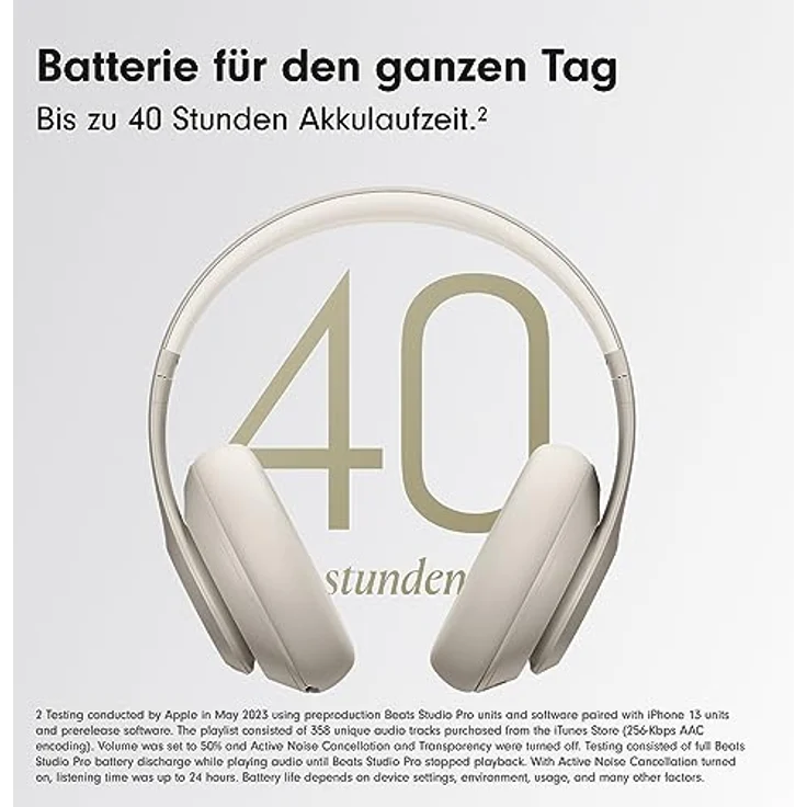Beats Studio Pro – Kabellose Bluetooth Noise Cancelling Kopfhörer – Personalisiertes 3D Audio, USB-C verlustfreies Audio, Apple & Android Kompatibilität, Bis zu 40 Stunden Wiedergabezeit - Sandstein – Bild 3