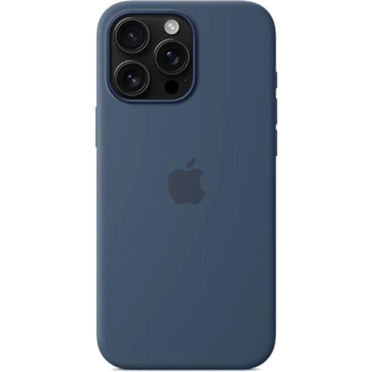 Apple iPhone 16 Pro Max Silikon Case mit MagSafe – Denim, recyceltes Silikon, Mikrofaserfutter, Saphirkappe, integrierte Magnete – Bild 4