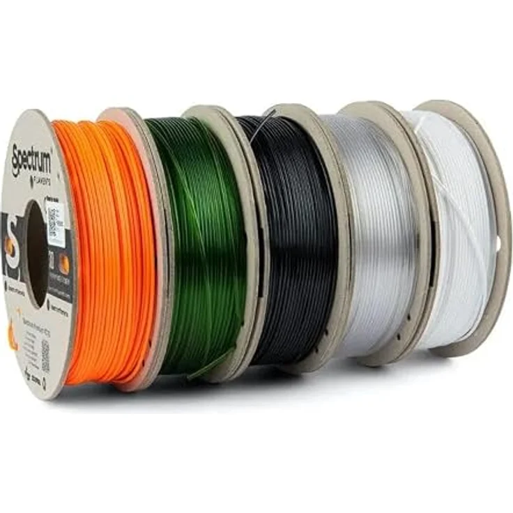 Spectrum PCTG 5 Pack, 3D Filament 1.75 mm, 1250 g, weiß, Kartonspulen – Bild 1