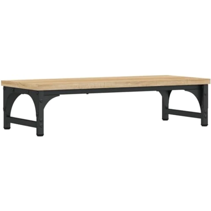 vidaXL Monitorständer Sonoma-Eiche, ergonomischer Bildschirmständer mit Stauraum, 55x23x14 cm, Holzwerkstoff – Bild 1