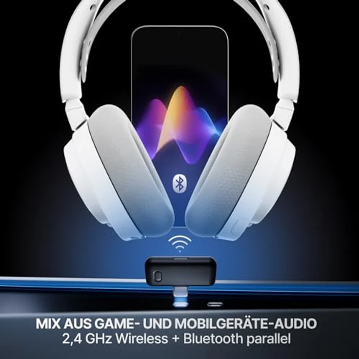 SteelSeries Arctis Nova 7P Wireless Gen 2, PlayStation Gaming-Headset mit 50+ Std. Akkulaufzeit, 2,4 GHz/Bluetooth, Echtzeit-App-Steuerung, PC, PS5, PS4, Switch, Mobilgeräte – Bild 4