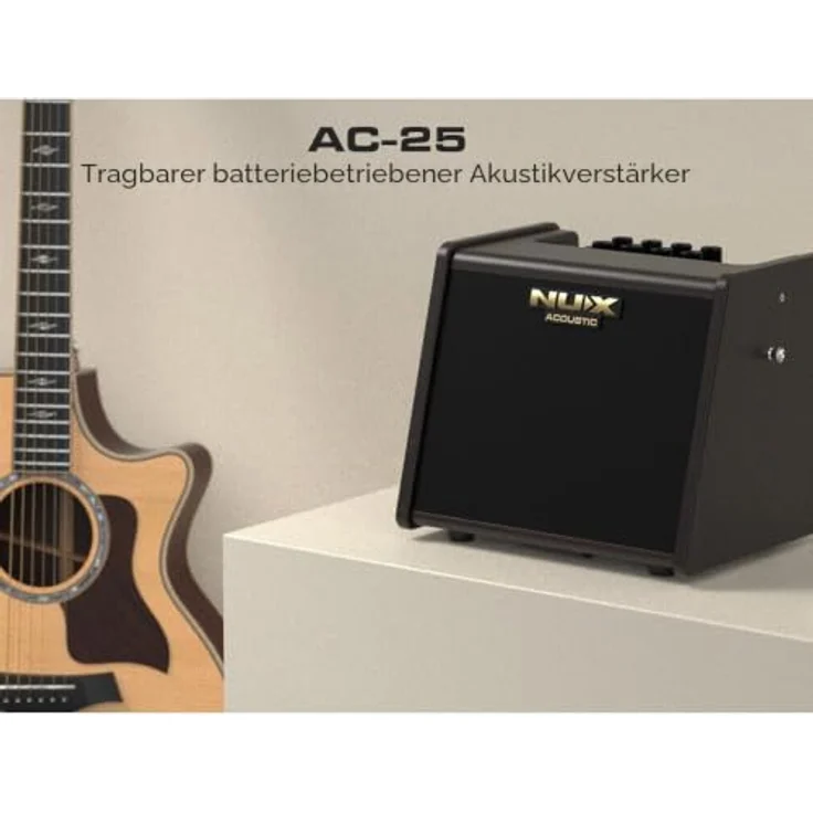 Nux AC-25 Tragbarer Akustik-Gitarren-Verstärker (25,00 W) mit Bluetooth und Drum Machine – Bild 3
