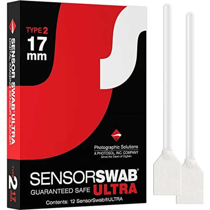 Photographic Solutions Sensor Swab Ultra 17mm Swabs - Camera Sensor Cleaner for APS-C Cameras - Dust & Oil Remover, Pack of 12 – Bild 1
