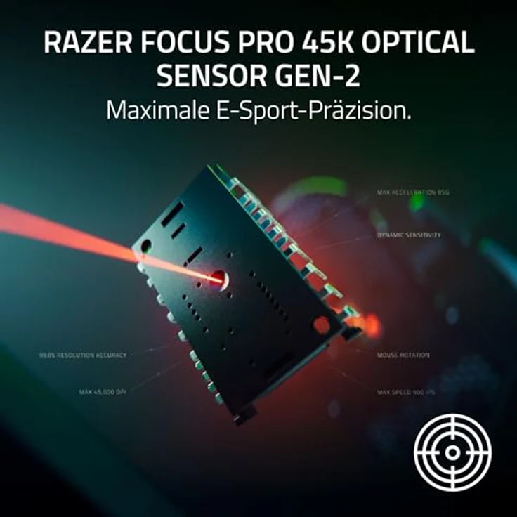 Razer DeathAdder V4 Pro, Ultraleichte kabellose ergonomische E-Sport Maus mit 57g, 2,4 GHz Hyperspeed, Focus Pro 45K Sensor, 8K Hz Polling, Mouse Switches Gen-4 | Weiß – Bild 5