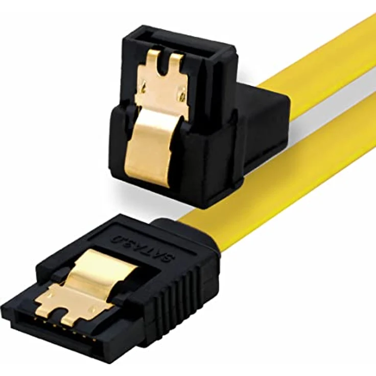 BIGtec BIG1997 0,2m HDD S-ATA Kabel gelb gerade/unten Kontakte vergoldet – Bild 2