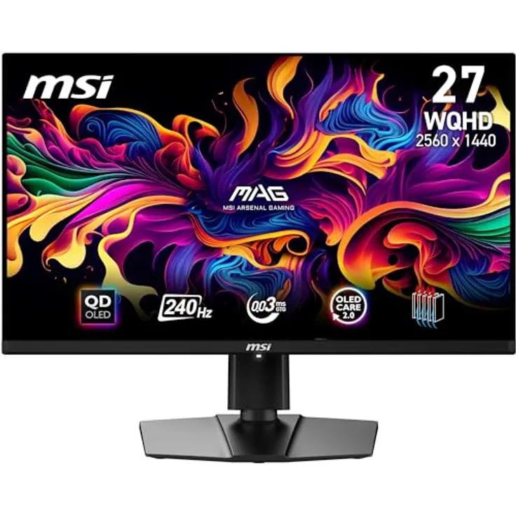 MSI MAG 271QPX QD-OLED E2 Gaming Monitor, 26,5 Zoll WQHD, 240 Hz/0,03 ms, 99% DCI-P3, DisplayHDR True Black 400