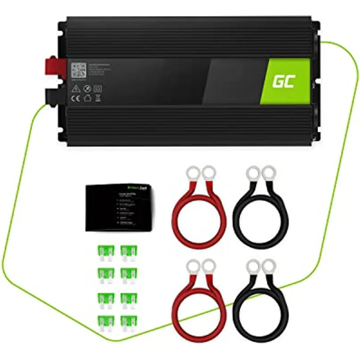 Green Cell PC-Netzteil, Wechselrichter 12V 2000W mit 2 Ausgängen, schwarz – Bild 7