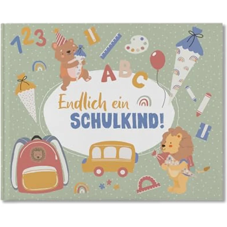 Papierdrachen Freundebuch für Kinder, hochwertiges Hardcover Erinnerungsbuch mit buntem Design, 64 Seiten, perfekt für die Schulzeit, Set 6 – Bild 1