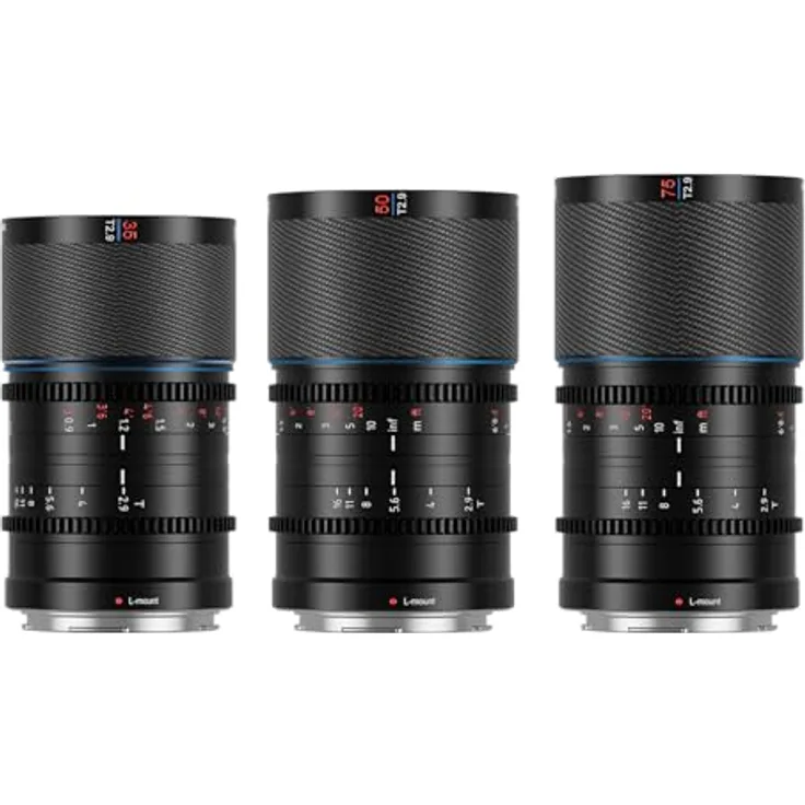 SIRUI Saturn 35mm, 50mm, 75mm Objektiv-Set T2.9 1.6X Vollformat-Kohlefaser anamorphes Objektiv, Cine Objektiv weniger als 500 g (Nature Flares, L-Mount)