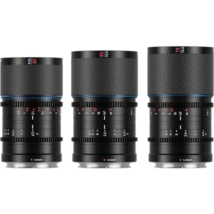 SIRUI Saturn 35mm, 50mm, 75mm Objektiv-Set T2.9 1.6X Vollformat-Kohlefaser anamorphes Objektiv, Cine Objektiv weniger als 500 g (Nature Flares, L-Mount) – Bild 1
