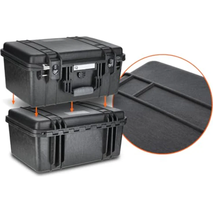 Rollei Hard Case 4636 Koffer – Extrem robuster, bruchsicherer, wasserdichter und staubdichter Koffer mit Flexibler Innenausstattung, automatischer Druckregulation und Diebstahlschutz – Bild 4