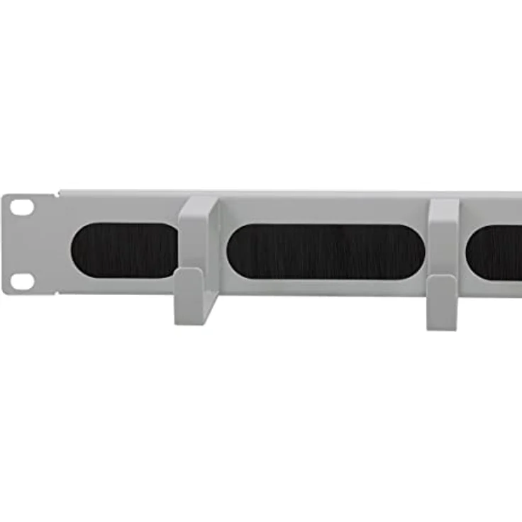 LogiLink Professional OR106G - 19"-Kabelführungspanel mit 4 Stahlbügeln und Bürstenleiste, lichtgrau – Bild 5