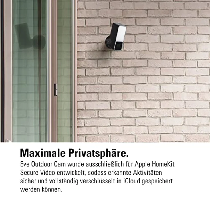 Eve Outdoor Cam – Smarte Überwachungskamera mit Flutlicht, Nachtsicht, Bewegungsmelder, Gegensprechanlage, flexible Installation, WLAN, höchster Datenschutz dank Apple HomeKit Secure Video – Bild 3