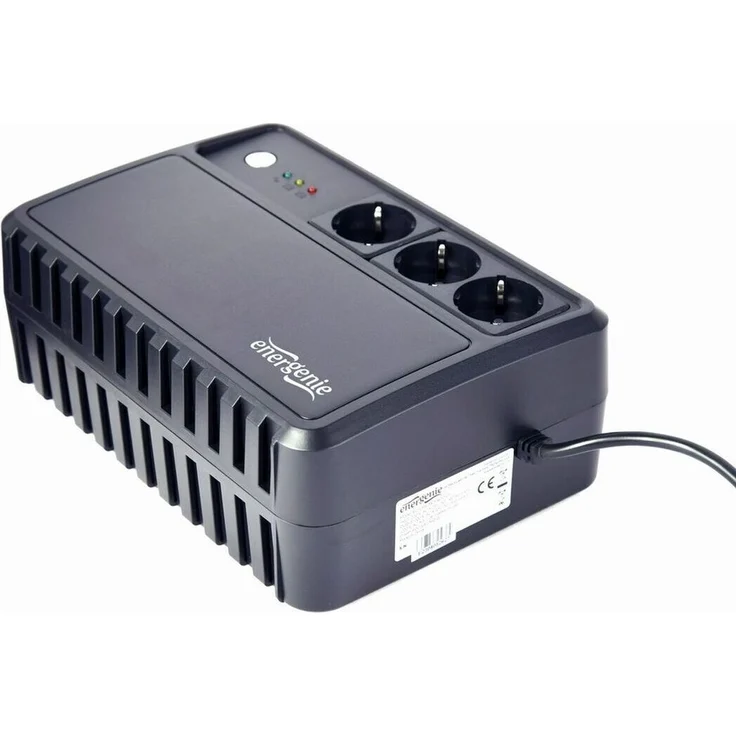EnerGenie EG-UPS-3SDT600-01 USV Desktop, 600 VA, line-interaktive Technologie, 3 AC-Ausgänge, Bleiakku-Technologie, leiser Betrieb, schwarz