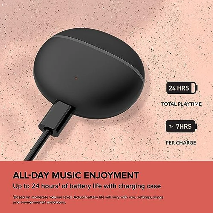 Creative Zen Air DOT Leichte, echte kabellose, schweißfeste In-Ear-Kopfhörer, mit ultrakompaktem Gehäuse, 13-mm-Neodym-Treiber, zwei Mikrofone mit ENC-Technologie, bis zu 24 Stunden Akkulaufzeit, Bluetooth 5.3. – Bild 4