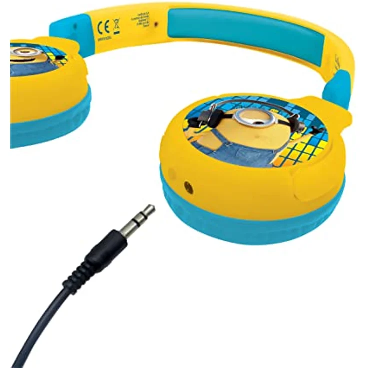 Lexibook Minions Kopfhörer, 2-in-1 Bluetooth Kopfhörer mit 12 Stunden Akkulaufzeit, Kindersicherheit bis 85 dB, faltbar und verstellbar – Bild 4