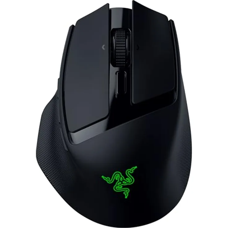 Razer Basilisk Mobile, Ergonomische kabellose Gaming-Maus mit Focus X 18K Sensor, Tri-Mode-Konnektivität, bis zu 105 Stunden Akkulaufzeit, Schwarz