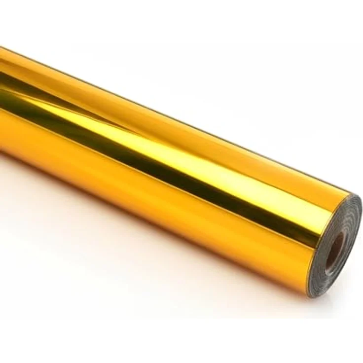 LOKLiK Selbstklebende Metallic-Vinylfolie Gold 30,5 x 180 cm, hochglänzende Oberfläche, wetterfest und langlebig – Bild 2