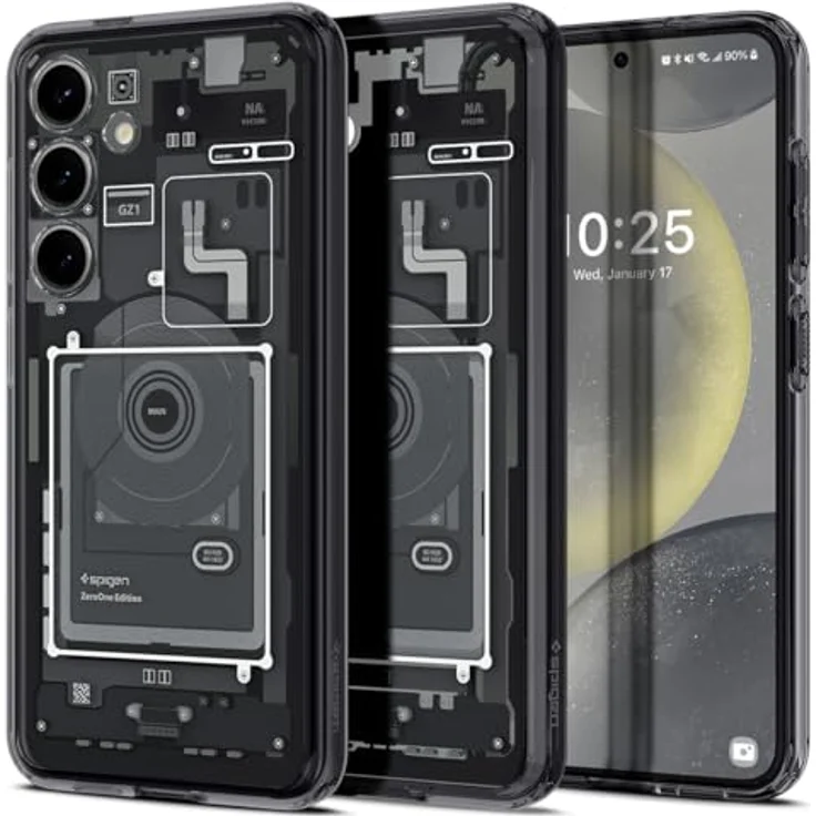 Spigen Ultra Hybrid Zero One Handyhülle für Samsung Galaxy S24 - PC Platte und TPU-Rahmen, Schutzrand für Display und Kamera, Air Cushion Technologie, maßgeschneidert, transparent – Bild 1
