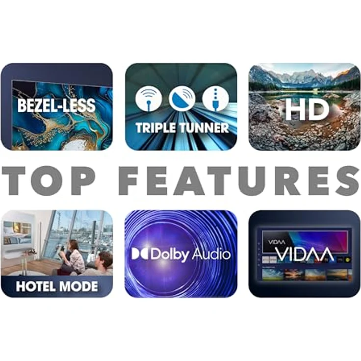Smart Tech 32HV02V, 32 Zoll (80 cm) LED HD Smart TV mit VIDAA, Dolby Audio, 3xHDMI, 2xUSB, Hotel Mode, Netflix, Disney+, YouTube, Prime Video – Bild 2