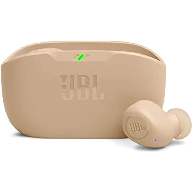 JBL Wave Buds, Bluetooth In-Ear Headsets mit JBL Deep Bass, 32 Stunden Akkulaufzeit, beige – Bild 1