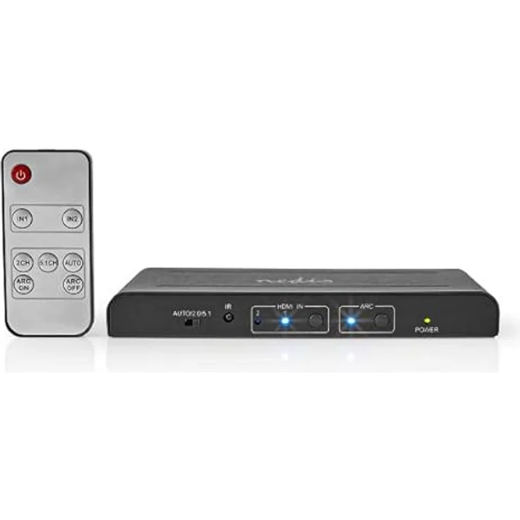 Nedis HDMI ™ Extractor | HDMI™ Eingang | TosLink Buchse / 2X HDMI™ Ausgang / 2X RCA / 3.5 mm | Maximale Auflösung: 4K@60Hz | 18 Gbps | Metall | Anthrazit | Box – Bild 2