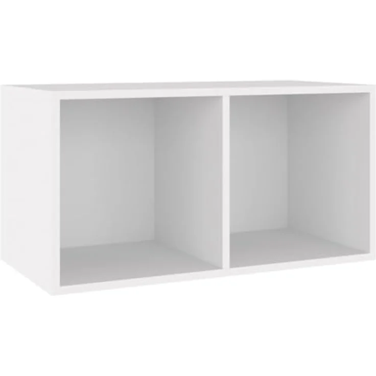 vidaXL Schallplatten-Aufbewahrungsbox Weiß 71×34×36 cm Spanplatte – Bild 4