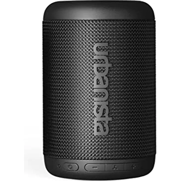 Urbanista Memphis Kabelloser Lautsprecher Bluetooth 5.2 Dual Pairing, Tragbarer Lautsprecher IPX5 Wasserfest, 12H Spielzeit, Tastensteuerung, Lauter Stereo Sound, Outdoor Lautsprecher, Schwarz