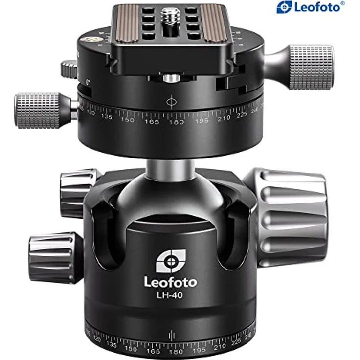 LEOFOTO Stativ-Kugelkopf LH-40PR mit Doppelpanoramateller, Rastfunktion und 20 kg Tragfähigkeit – Bild 5