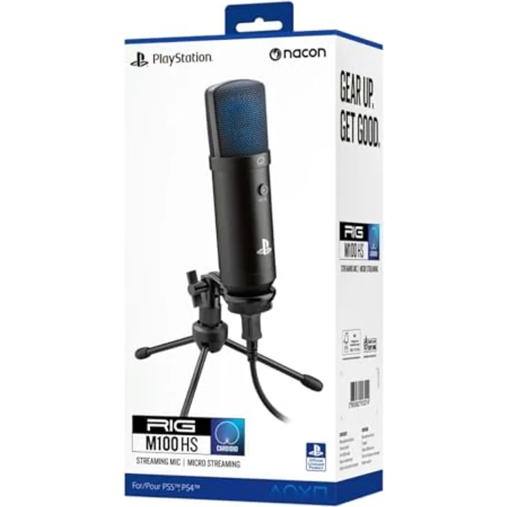 Nacon Gaming RIG M100 HS, Streaming-Mikrofon mit Nieren-Richtcharakteristik für klare Sprachaufnahmen