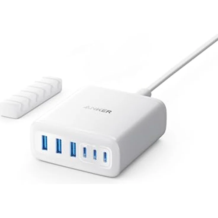 Anker 112W USB C Ladegerät, 6-Port Ladestation mit 112W Leistung für iPhone 17/16/15, MacBook Air und mehr (ohne Ladekabel) – Bild 1